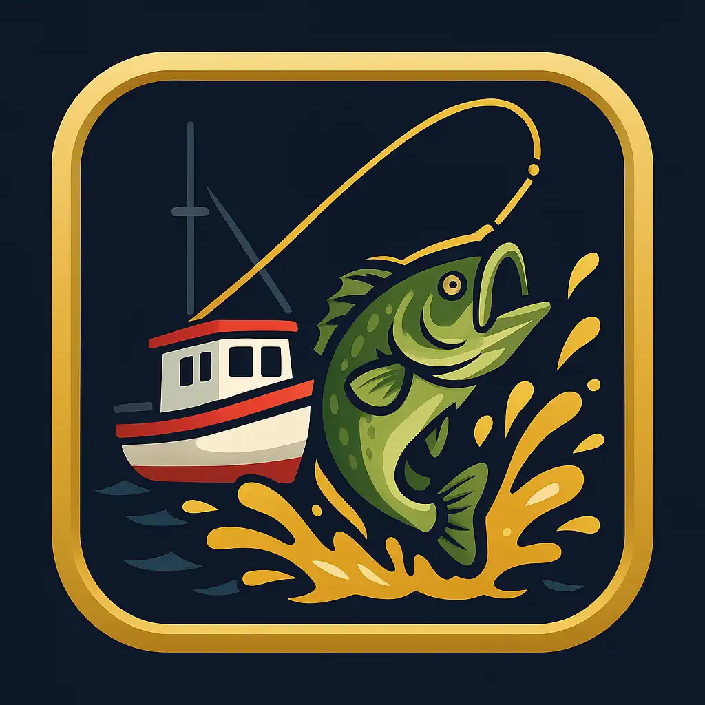 Big Bass Splash Slot-Symbol mit Fischerboot und goldenem Spritzer