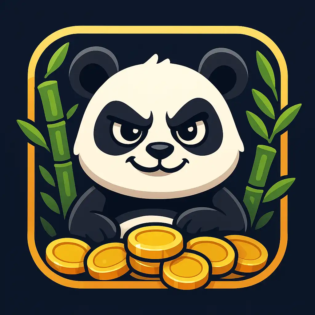 Wacky Panda Slot-Symbol mit Cartoon-Panda und Bambus